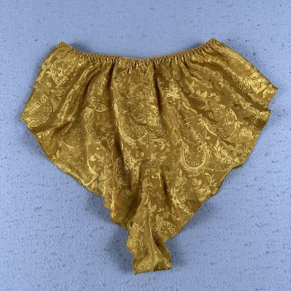 Vintage Victoria’s Secret Gold Jacquard Flutter Floral Satin Panties Shorts M‎ - Picture 13 of 16